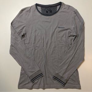 Ted Baker London Mens Gray Long Sleeve Shirt Medium
